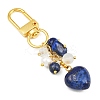 3Pcs Natural Lapis Lazuli & Rose Quartz & Amethyst Heart Pendant Decorations HJEW-JM04150-6