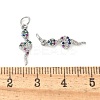 Brass Micro Pave Cubic Zirconia Charms KK-U056-35P-3