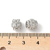 Brass Micro Pave Cubic Zirconia European Beads KK-U067-08P-06-2