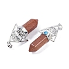 Synthetic Goldstone Faceted Pointed Bullet Big Pendants G-H076-02P-012-2