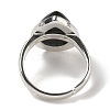 Natural Obsidian Teardrop Adjustable Rings RJEW-K371-08S-08-4