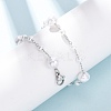 ABS Plastic Pearl Round Beads Link Bracelets BJEW-G774-05P-1
