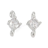 Brass Clear Cubic Zirconia Connector Charms KK-Z094-10P-1