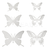 12Pcs 6 Style Stainless Steel Butterfly Wall  Decoration Pendants STAS-UN0036-52P-1