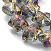 Half Rainbow Plated Electroplate Transparent Glass Beads Strands EGLA-G037-07A-HR02-3