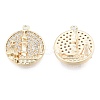 Brass Micro Pave Clear Cubic Zirconia Pendants KK-N216-566LG-1