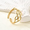 304 Stainless Steel Adjustable Open Cuff Rings for Women RJEW-U062-01E-G-3