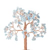 Natural Aquamarine Gemstone Chips with Brass Wrapped Wire Money Tree on Ceramic Vase Display Decorations DJEW-B007-02G-2