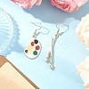 Palette & Brush Alloy Enamel Dangle Earrings EJEW-JE06482-1