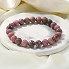 Natural Rhodonite Beads Stretch Bracelets BJEW-F380-01-B16-4