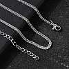 2MM 304 Stainless Steel Wheat Chain Necklaces for Men STAS-V011-03C-P-1