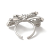 Brass Pave Cubic Zirconia Open Cuff Rings for Women RJEW-M169-04P-2