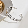 304 Stainless Steel Cuff Bangles for Women LS-BJEW-B147-02P-1