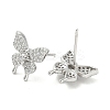 Rack Plating Brass Micro Pave Clear Cubic Zirconia Stud Earrings for Women EJEW-M260-13P-B-2