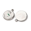 304 Stainless Steel Enamel Pendants STAS-P406-18P-01-2