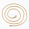 304 Stainless Steel Box Chain Necklaces LS-NJEW-L450-05G-2