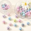 50Pcs AB Color Printed Opaque Acrylic Beads OACR-CJ0002-27-5