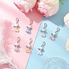 7Pcs Heart Angel Acrylic & Glass Pearl Pendant Decorations HJEW-JM03729-01-1