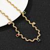 304 Stainless Steel Rope Chain Colorful Cubic Zirconia Tassel Necklaces for Women NJEW-V015-01G-B-5