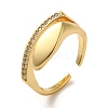 Brass Micro Pave Cubic Zirconia Adjustable Rings RJEW-K259-01A-G-1