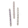 Brass Pave Cubic Zirconia Three Flat Round Links Connector Charms KK-P277-52D-A-1