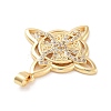 Rack Plating Brass Micro Pave Clear Cubic Zirconia Pendants KK-C063-09A-G-2