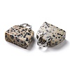 Natural Dalmatian Jasper Brass Pendants KK-E274-01P-015-3