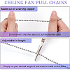 5Pcs Glass Ceiling Fan Pull Chain Extenders AJEW-BC0003-48-3