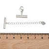 Brass Micro Pave Clear Cubic Zirconia Curb Chain Extender KK-G556-08P-02-3