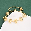 304 Stainless Steel Heart Link Chain Bracelets for Valentine's Day Gift BJEW-D359-17B-G-1