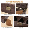 3-Slot Wood Covered with PU Leather Watch Storage Boxes with Glass Visible Window Hinged Lids and Lint Pillows Inside CON-WH0113-10B-4