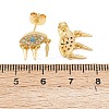 Eye with Cone Brass Micro Pave Cubic Zirconia Dangle Stud Earrings EJEW-A151-03G-5