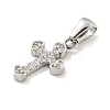 304 Stainless Steel Cubic Zirconia Pendants STAS-C102-04G-P-2