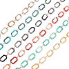   6 Strands 6 Colors Handmade Acrylic Paperclip Chains AJEW-PH0003-92-8