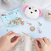 Starfish/Shell/Number Alloy Enamel & Acrylic Pendant Locking Stitch Markers HJEW-AB00585-3