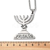 201 Stainless Steel Menorah Pendant Necklaces for Hanukkah NJEW-H065-21P-3