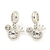 Rack Plating Alloy Pave Crystal Rhinestone Crown European Dangle Charms FIND-B034-16P-1