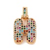 Brass Micro Pave Cubic Zirconia Pendants KK-C076-29H-G02-1