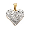 201 Stainless Steel Clay Pendants STAS-R166-02C-G-1