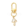 Mushroom Brass Micro Pave Cubic Zirconia Pendant Decorations HJEW-JM03953-2