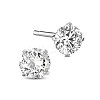 Rhodium Plated 925 Sterling Silver Four Pronged Ear Studs JE420A-03-1