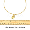 304 Stainless Steel Clear Cubic Zirconia Heart & Letter Pendant Curb Chain Necklaces for Women NJEW-FS00012-27B-3