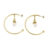 Ion Plating(IP) 304 Stainless Steel C-Shaped with Eiffel Tower Stud Earrings for Women EJEW-K281-33G-1