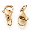Ion Plating(IP) 304 Stainless Steel Lobster Claw Clasps X-STAS-G240-01E-G-3