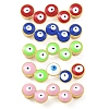 Rack Plating Brass Enamel Evil Eye Connector Charms KK-A234-025G-1