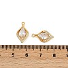 Brass Micro Pave Clear Cubic Zirconia Pendants KK-B137-20G-01-3