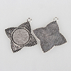 Tibetan Style Alloy Pendant Cabochon Settings X-TIBEP-N003-54AS-2