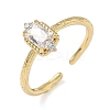 Rectangle Brass Micro Pave Cubic Zirconia Cuff Rings RJEW-Z111-04G-09-4