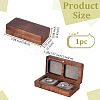 2-slot Rectangle Black Walnut Wooden Couple Ring Storage Boxes CON-WH0085-120-2