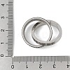 304 Stainless Steel Interlocking Ring Pendants STAS-U040-18P-C-3